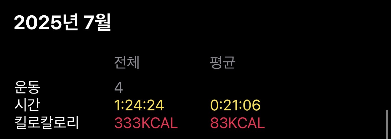운동 습관을 들이기 전 신체 사진