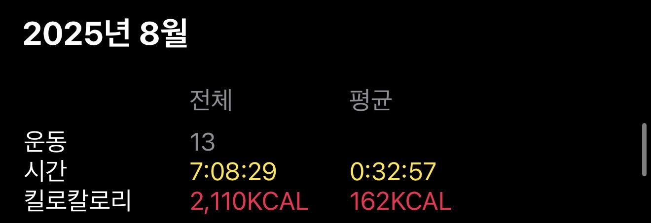 운동 습관을 들이기 전 신체 사진